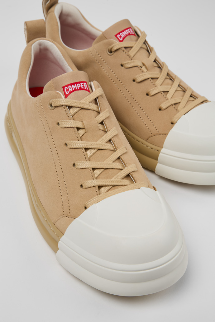 Camper Junction Runner - Zapatillas beige de piel nobuk para hombre.