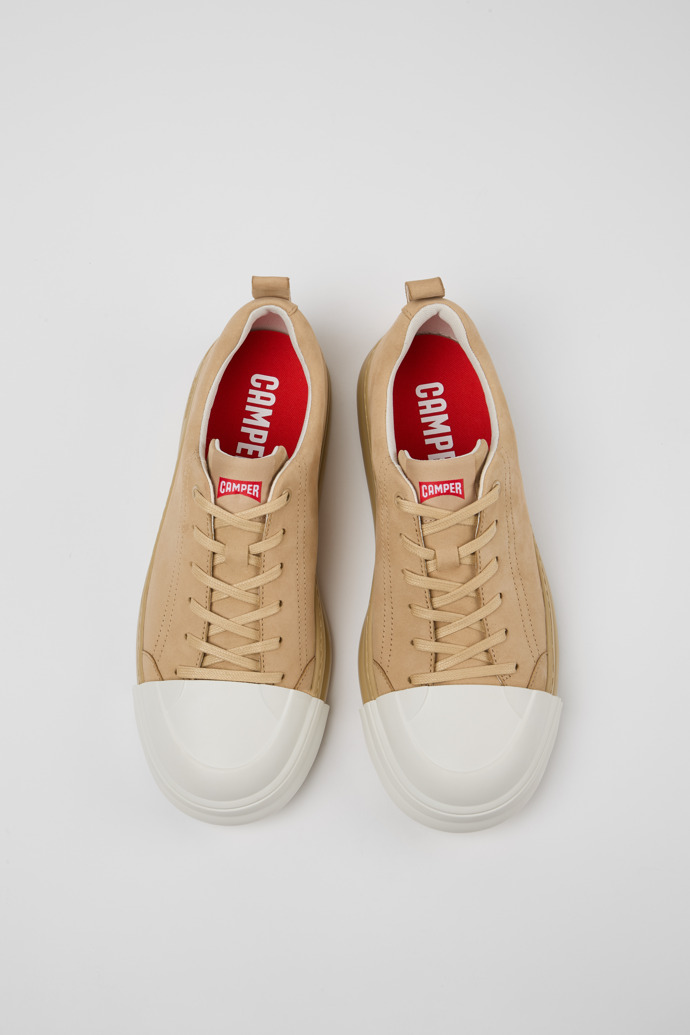 Camper Junction Runner - Zapatillas beige de piel nobuk para hombre.