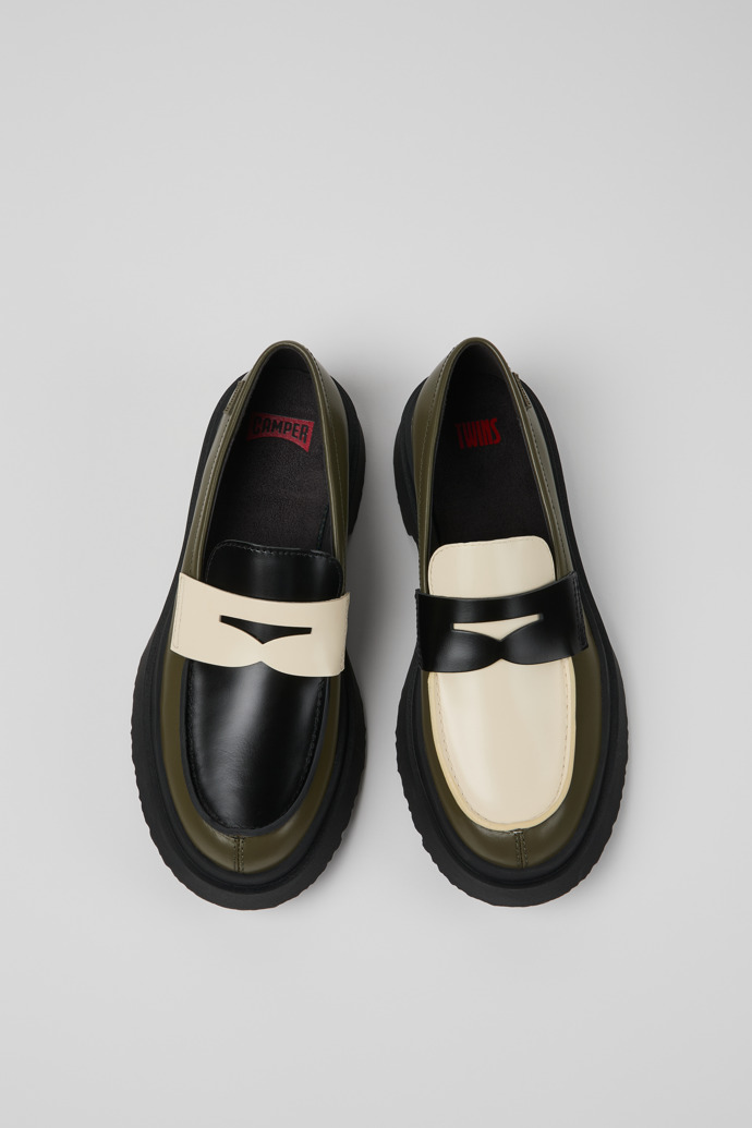 Camper Twins - Bailarinas/mocasines de piel multicolor para mujer.