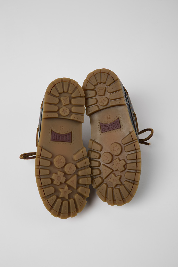 Camper Compas - Zapatillas azules de piel para niño con estilo náutico.