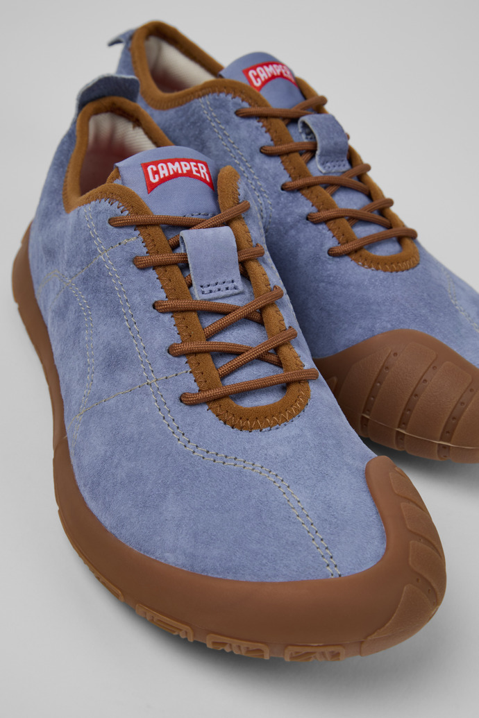 Camper Peu Path - Zapatillas de piel nobuk azules para mujer.
