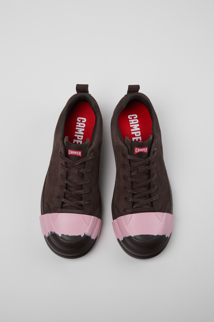 Camper Junction Runner - Zapatillas marrones para hombre fabricadas en piel nobuk.