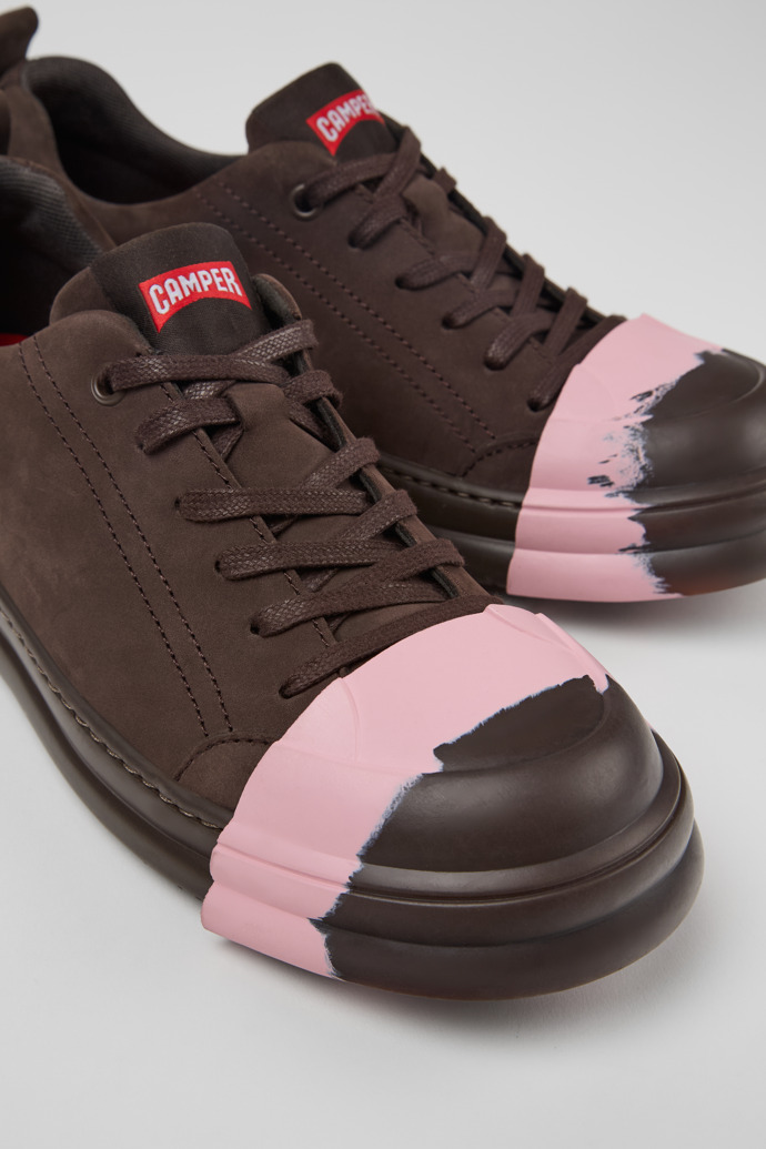 Camper Junction Runner - Zapatillas marrones de piel nobuk para mujer.