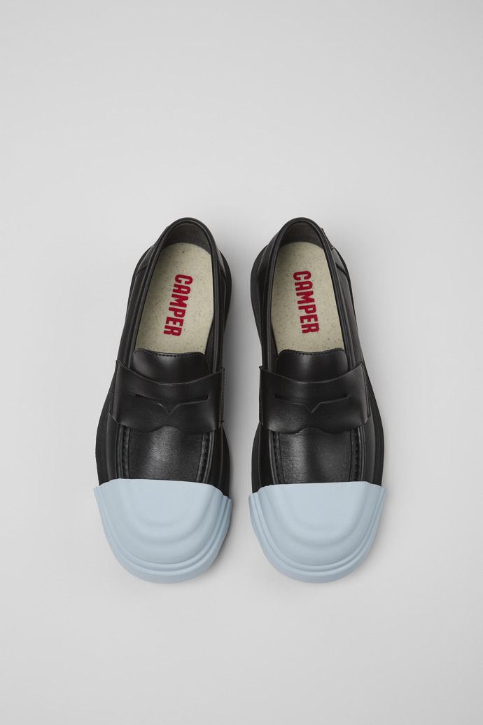 Camper Junction - Mocasín de piel negro para mujer