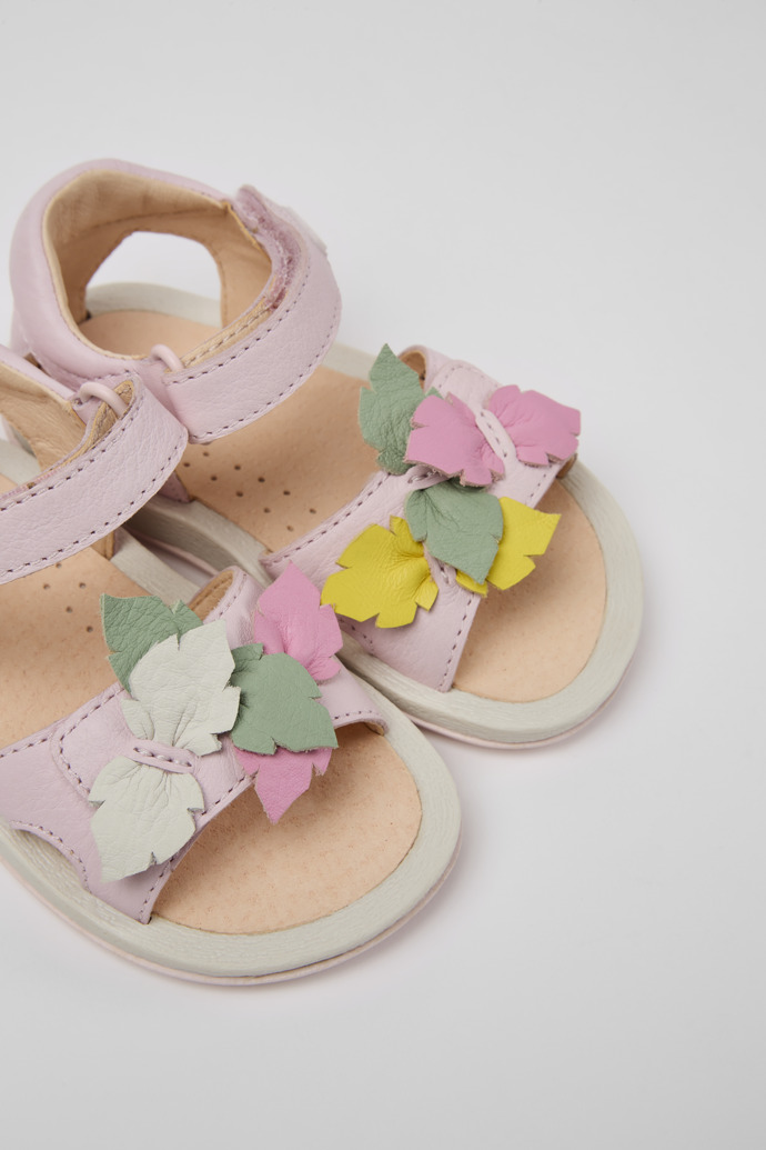 Camper Twins - Sandalia infantil de piel rosa