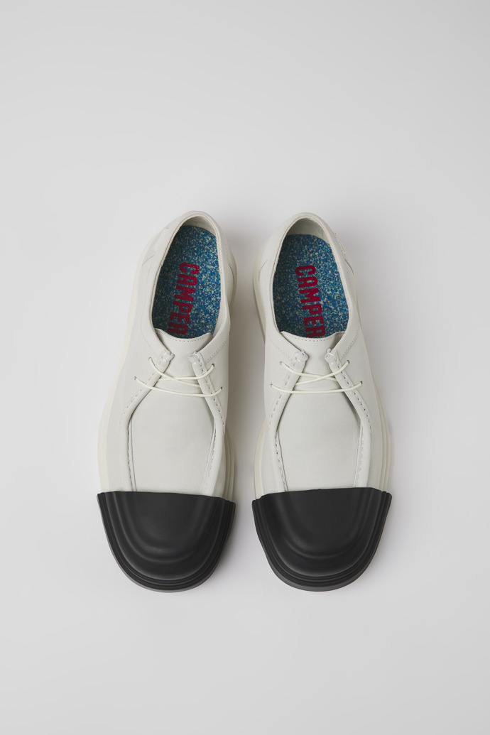 Camper Junction - Zapato blanco para hombre de piel sin teñir