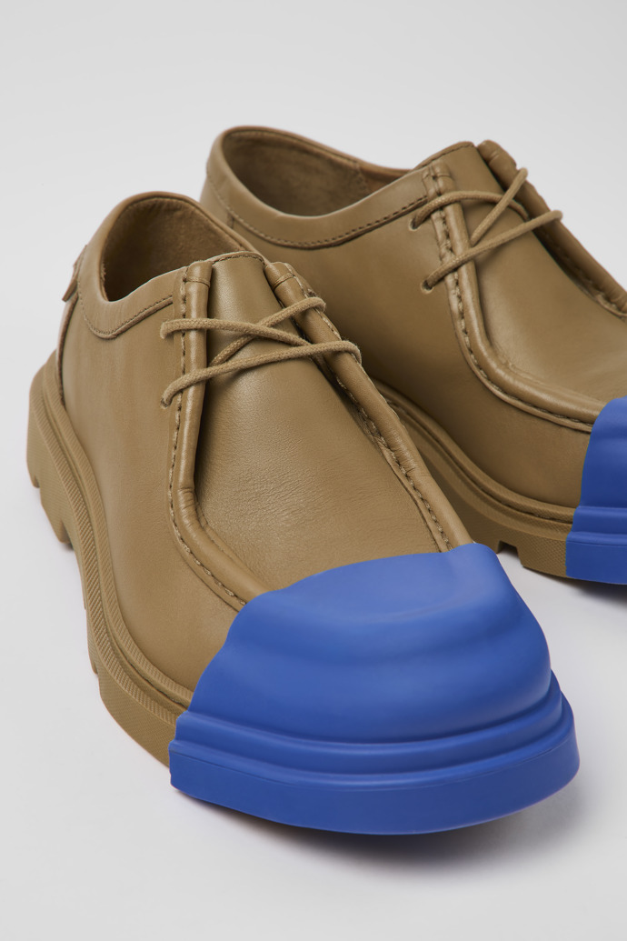 Camper Junction - Zapatos de piel Wallabee marrón para mujer