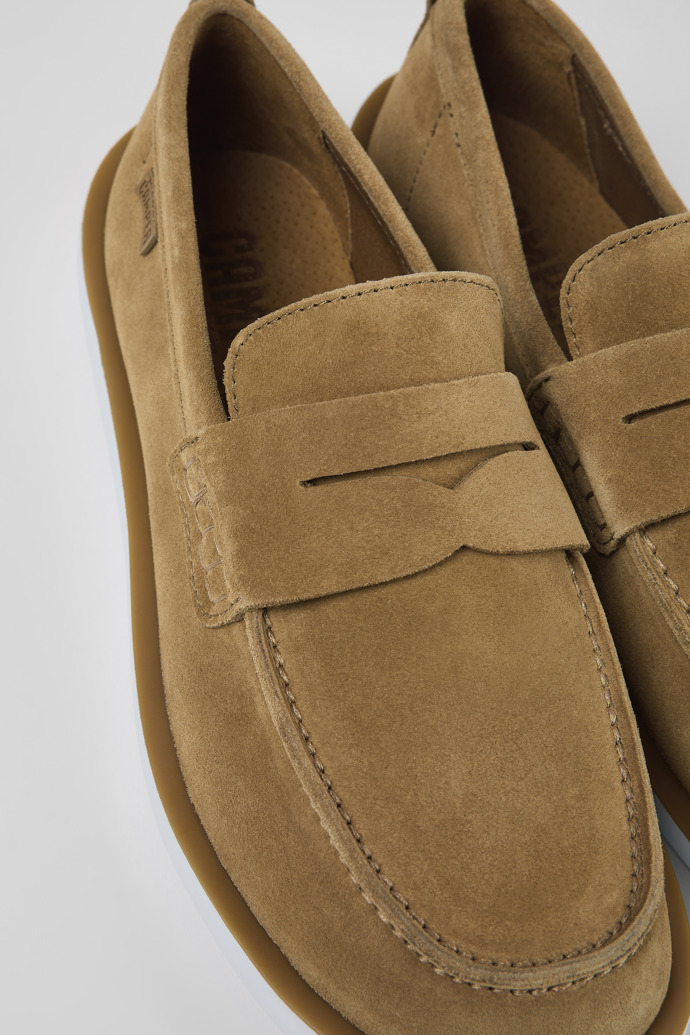 Camper Wagon - Mocasines marrones de nobuk para hombre