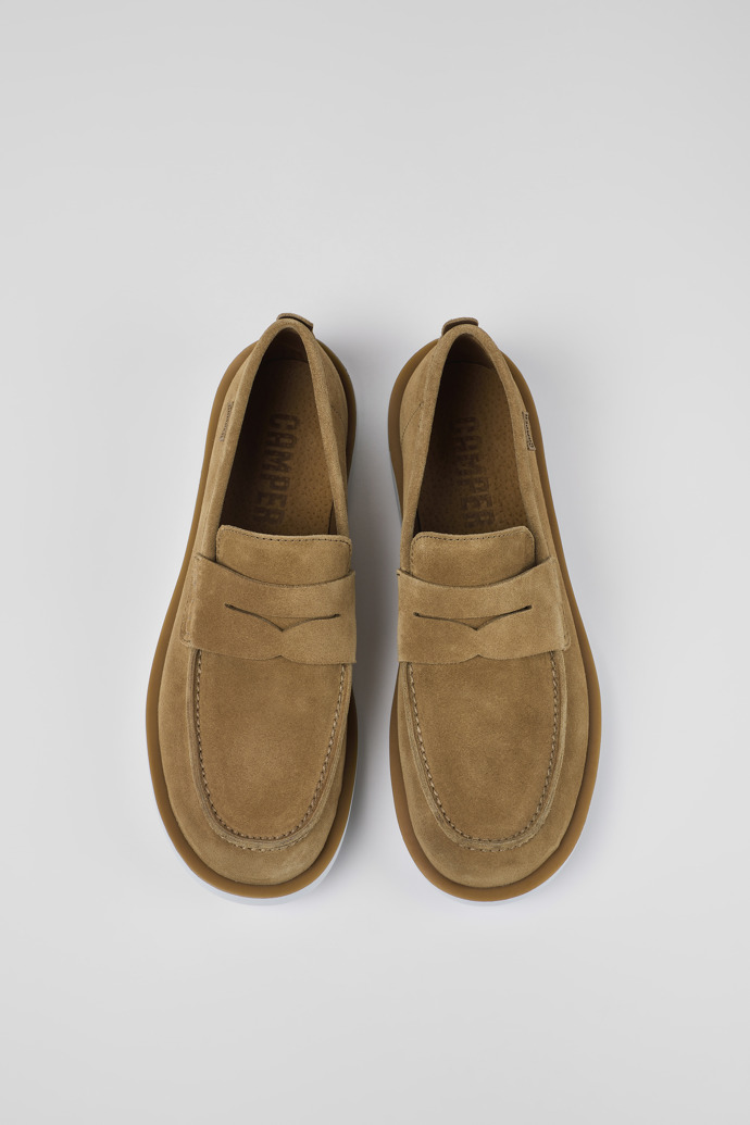 Camper Wagon - Mocasines marrones de nobuk para hombre