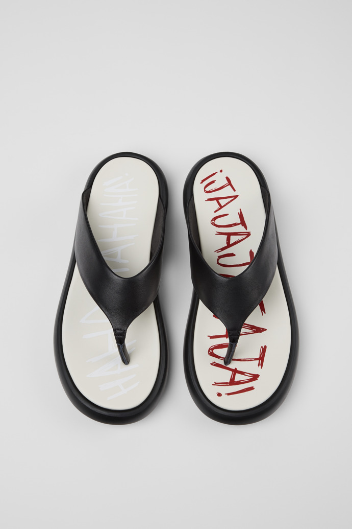 Camper Twins - Sandalias negras de piel para hombre.