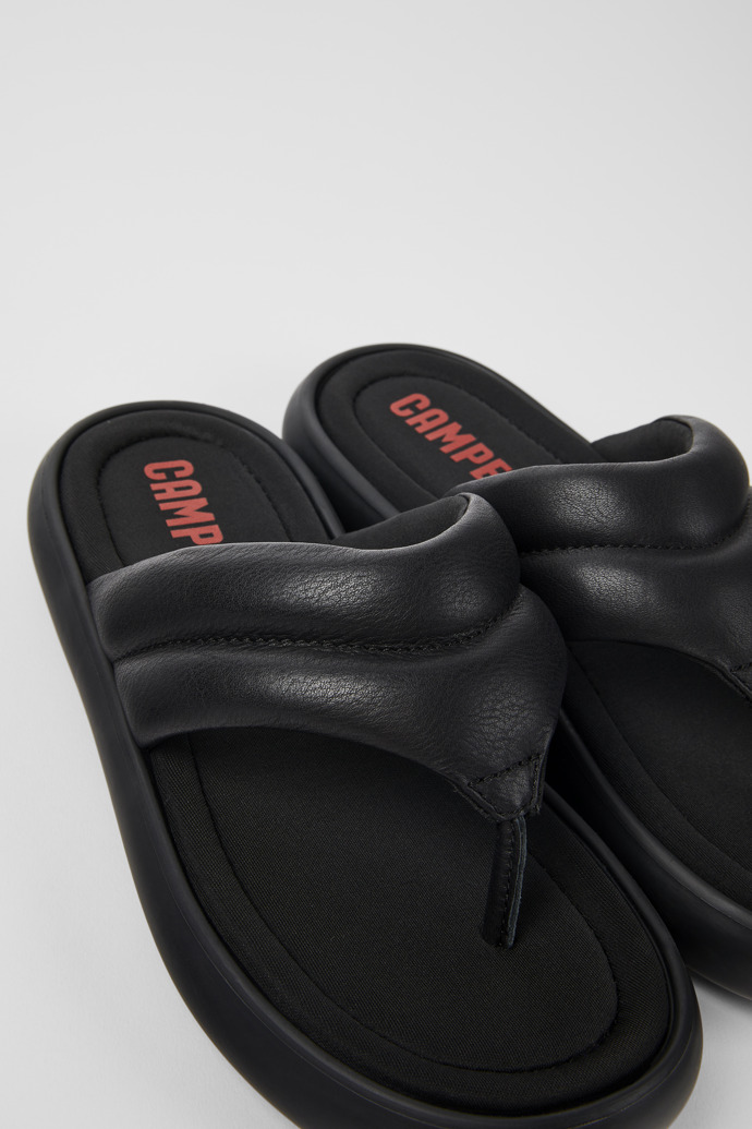 Camper Pelotas Flota - Chanclas de piel negras para mujer