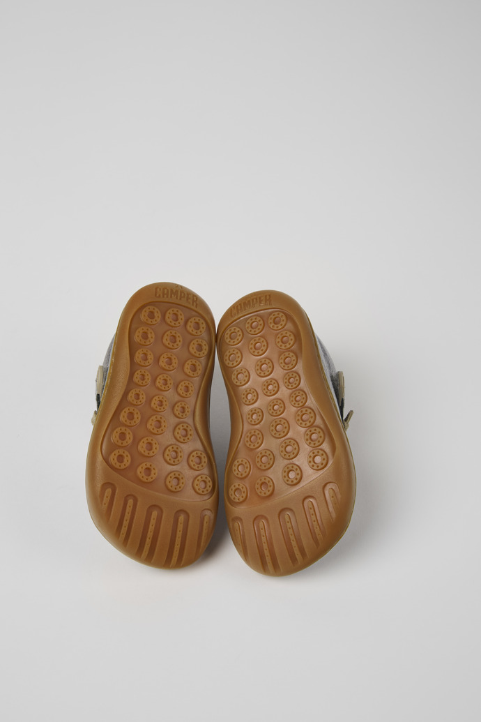 Camper Peu - Botines de piel plateados para niños.