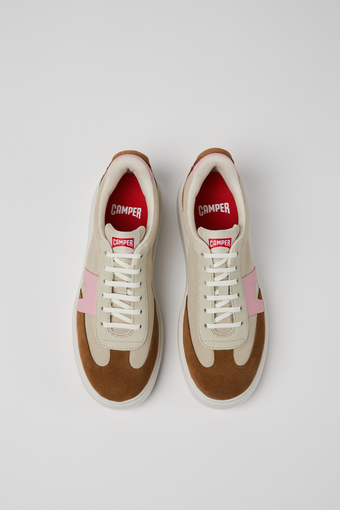 Camper Runner K21 - Zapatilla multicolor para mujer de textil y piel nobuk.