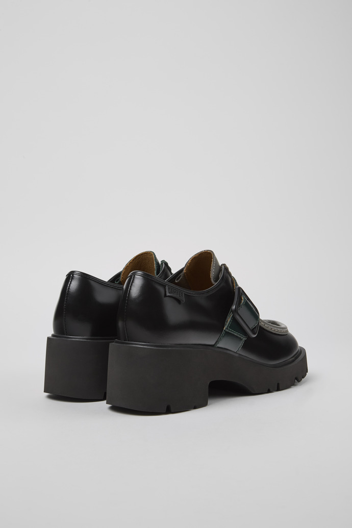 Camper Twins - Mocasines de piel negros y grises para mujer