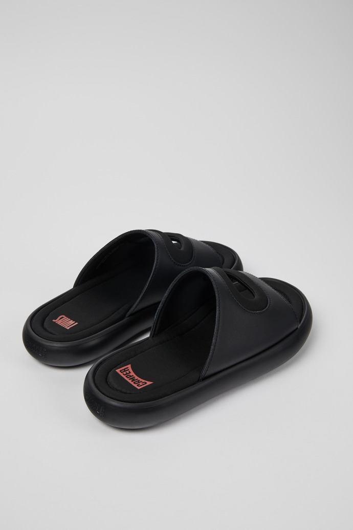 Camper Twins - Mules negros de piel/textil para mujer