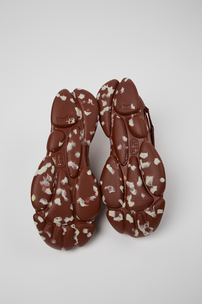 Camper Karst - Zapatillas rojas para mujer de textil y nobuk