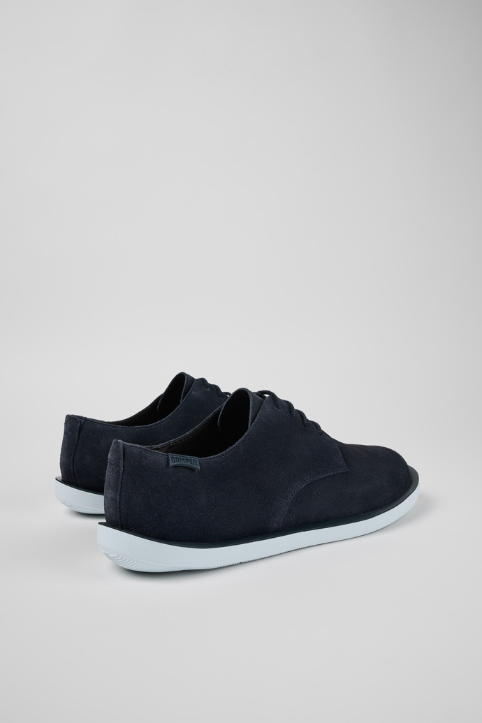 Camper Wagon - Zapato de cordones azul para hombre de piel nobuk