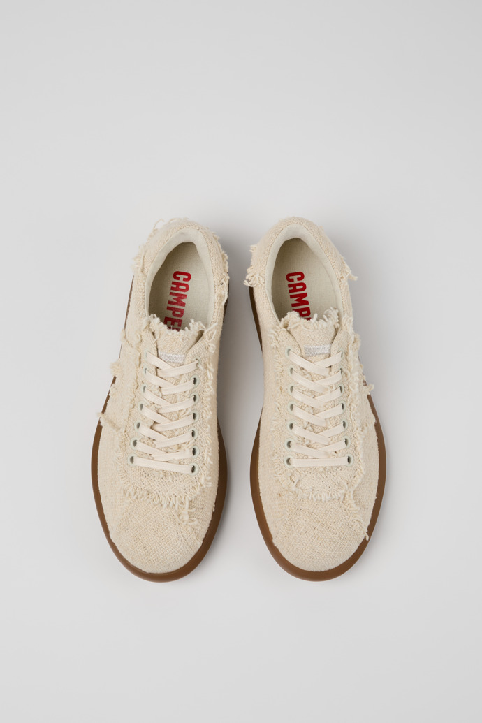 Camper Pelotas Soller - Zapatilla beige de algodón orgánico para mujer.