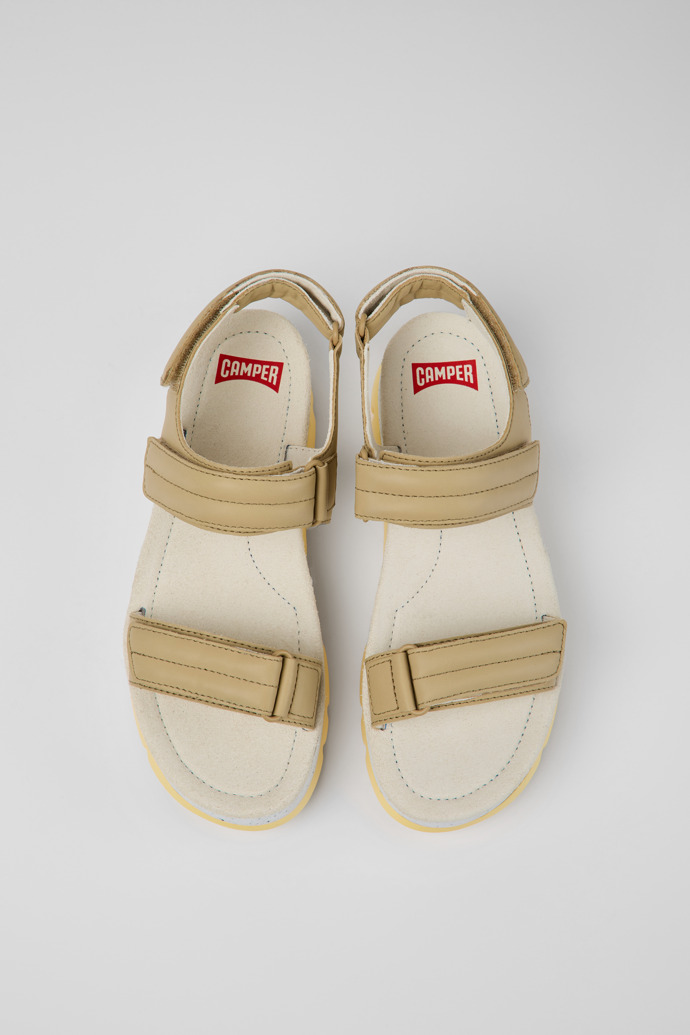 Camper Oruga Up - Sandalia de piel beige para mujer