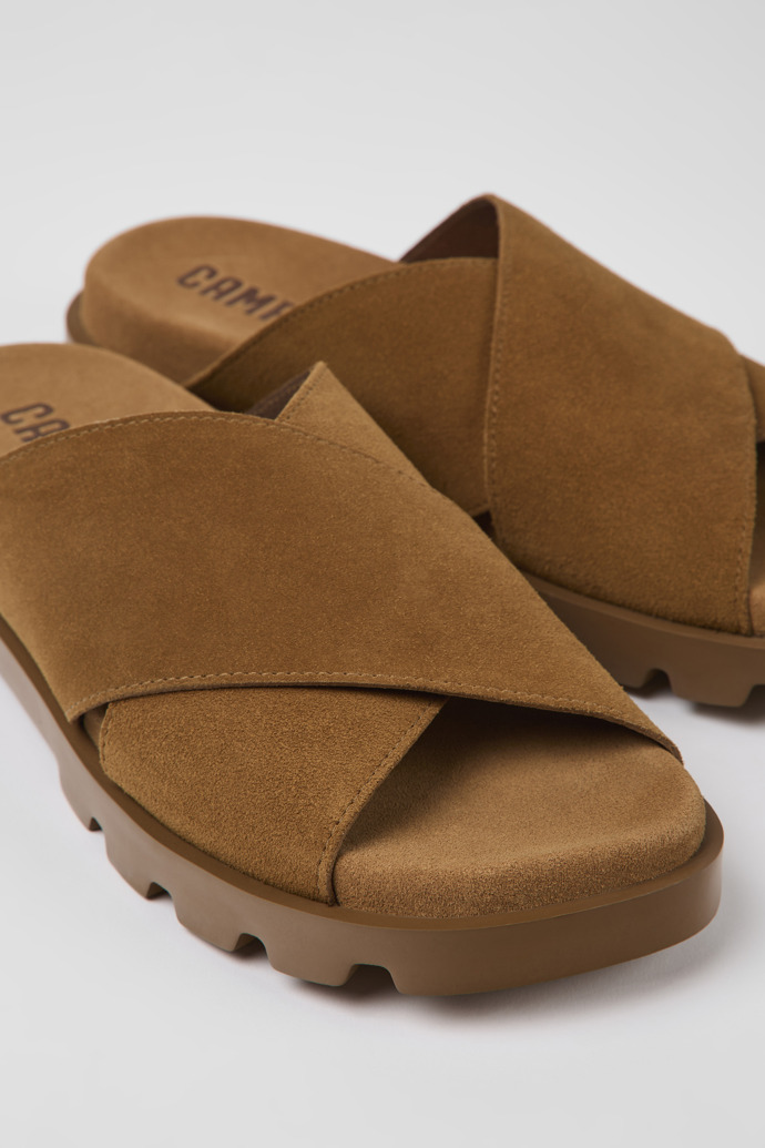 Camper Brutus Sandal - Sandalia de piel nobuk marrón para mujer