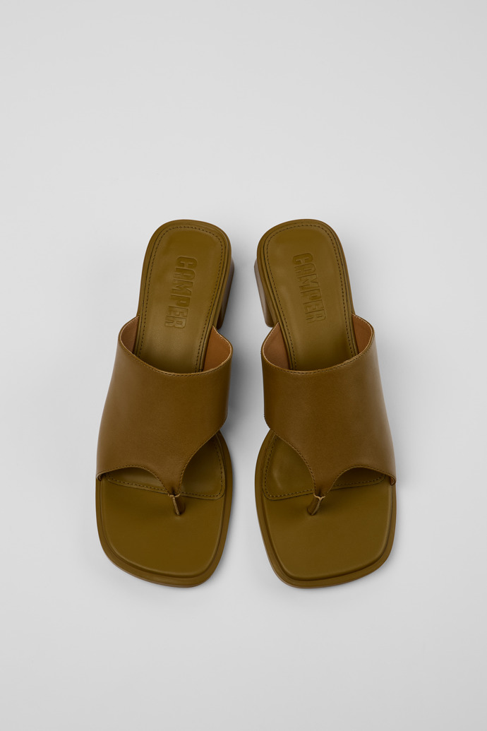 Camper Kora Sandal - Sandalia de piel verde para mujer.