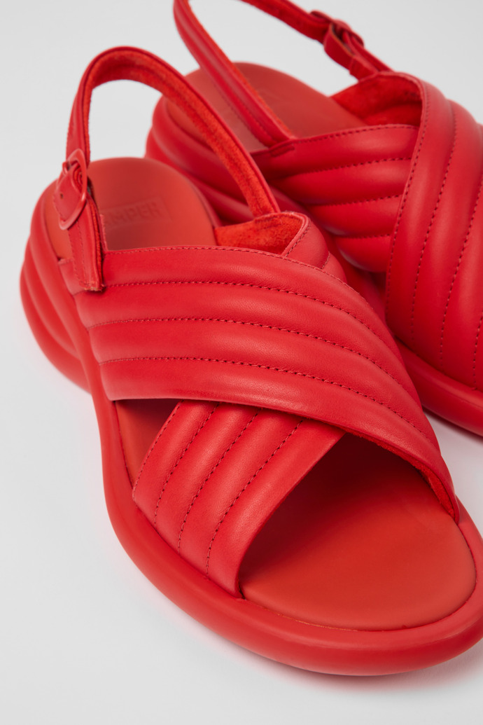 Camper Spiro - Sandalias rojas de piel para mujer.