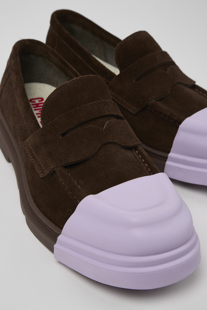 Camper Junction - Mocasines marrones para hombre de piel nobuk.