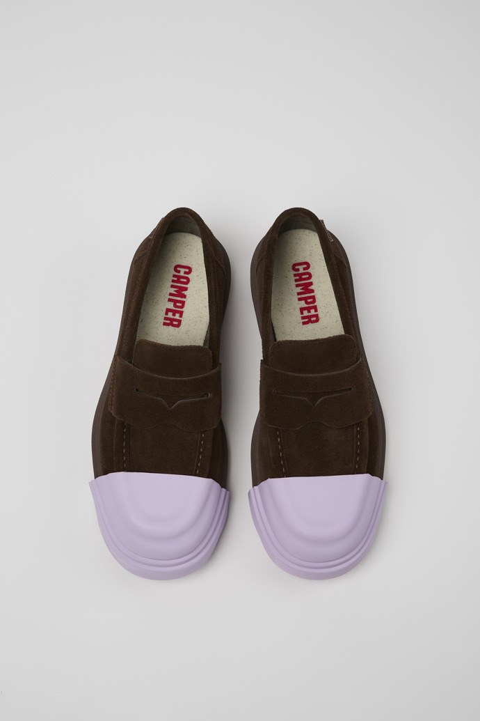 Camper Junction - Mocasines marrones para hombre de piel nobuk.