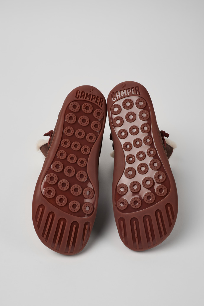 Camper Peu - Bota marrón de piel nobuk para mujer.