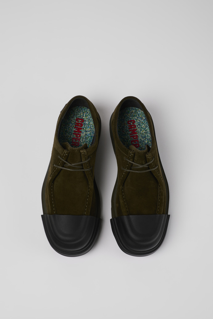 Camper Junction - Zapatos Wallabee de piel verde para mujer.