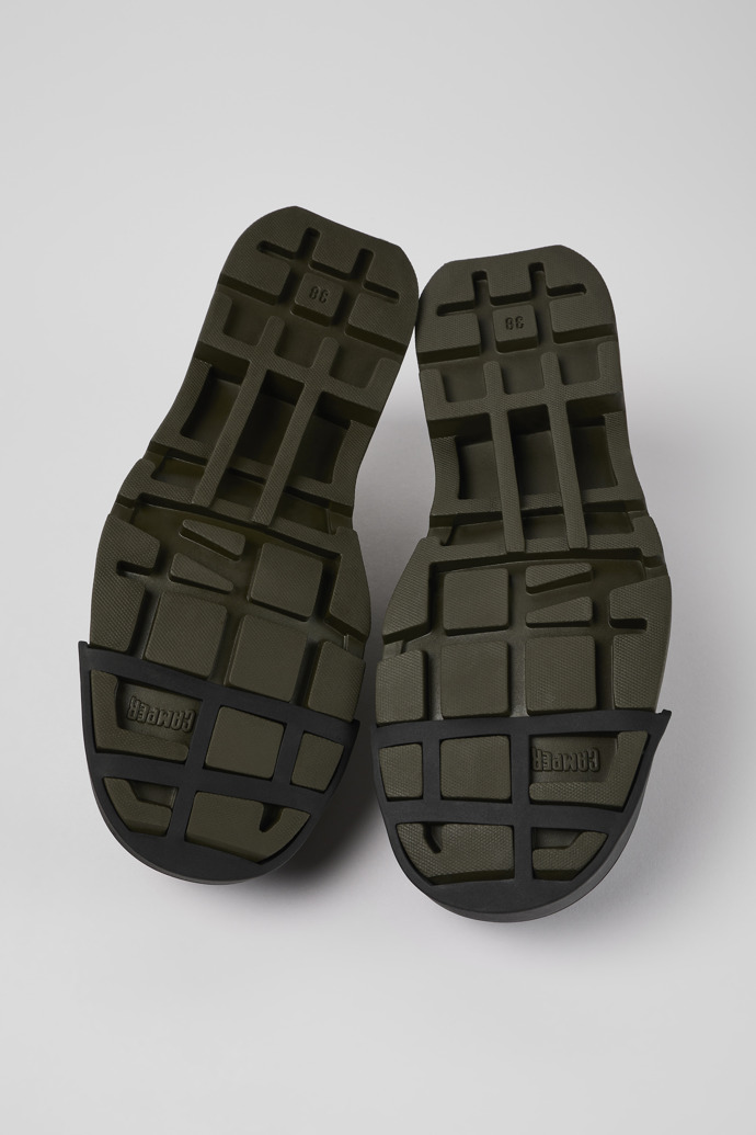 Camper Junction - Zapatos Wallabee de piel verde para mujer.