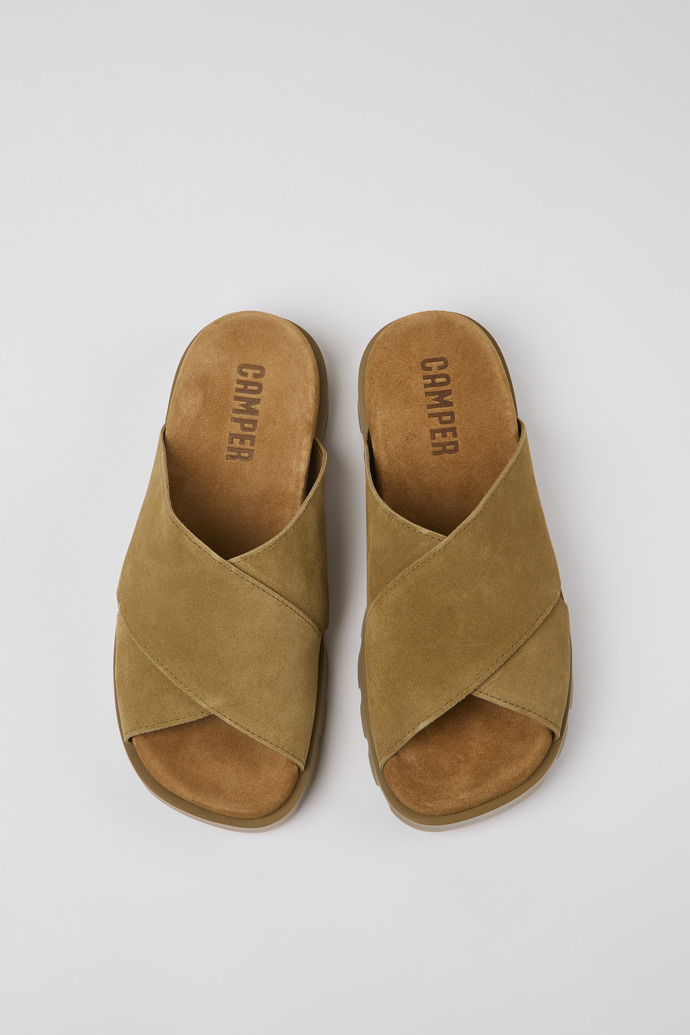 Sandalias Camper Brutus - Sandalias de nobuk marrón para mujer con tiras cruzadas