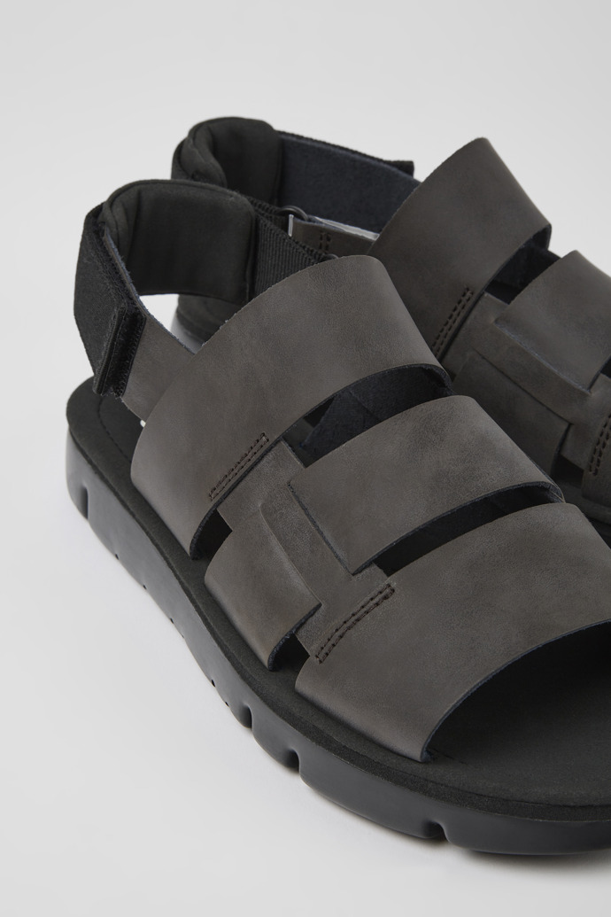 Camper Oruga - Sandalias marrones de piel y tela para hombre