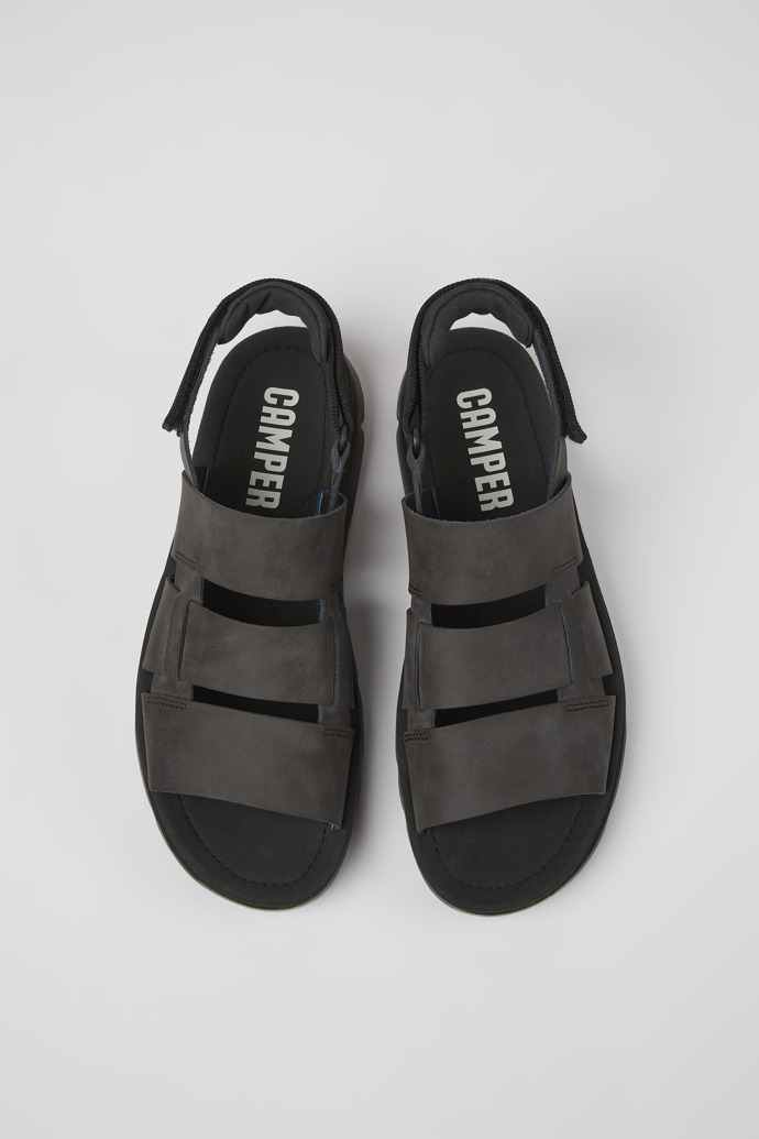 Camper Oruga - Sandalias marrones de piel y tela para hombre