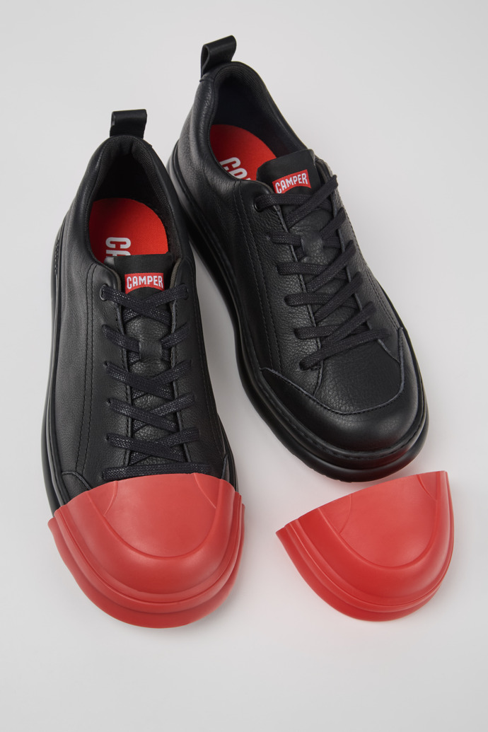 Camper Junction Runner - Zapatilla de piel negra para hombre.
