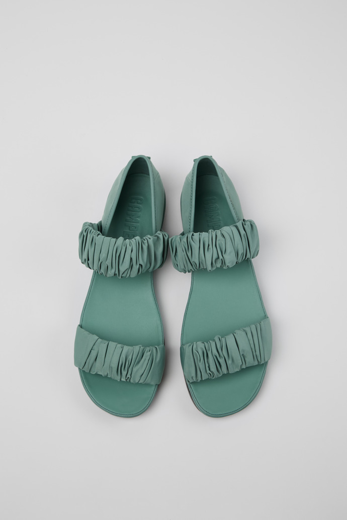 Camper Right - Sandalias verdes de PET reciclado y piel para mujer.