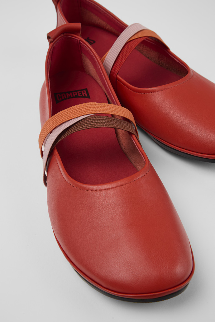 Camper Twins - Bailarinas rojas de piel para mujer