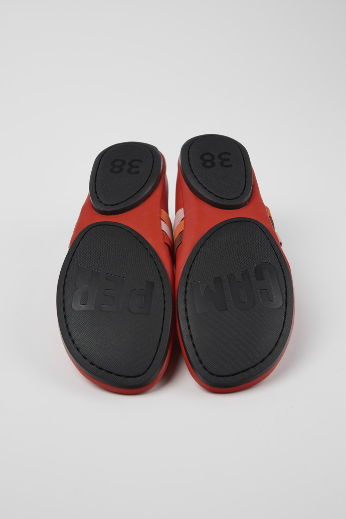 Camper Twins - Bailarinas rojas de piel para mujer