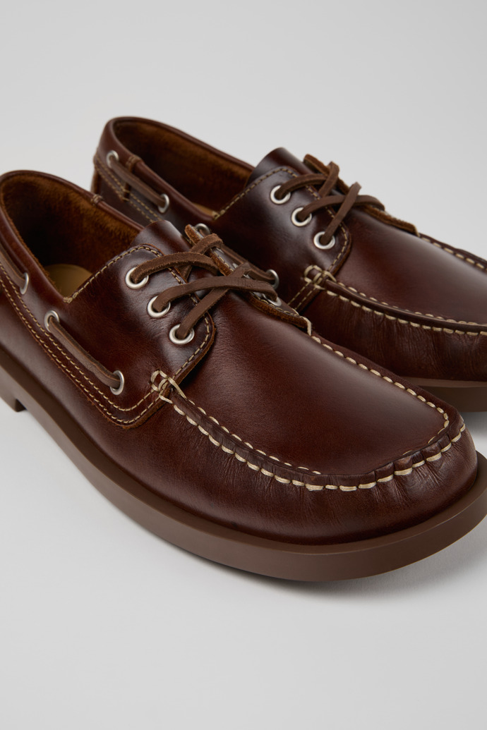 Camper Don - Mocasines/náuticos marrones de piel para hombre.