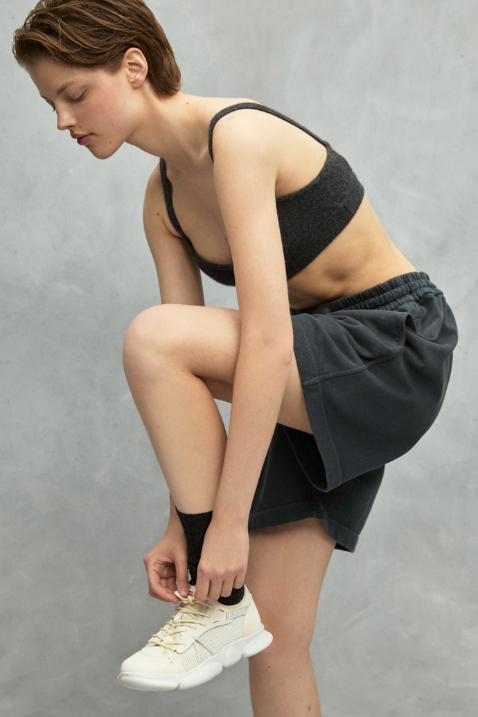 Camper Karst Sorona - Zapatilla textil blanca para mujer