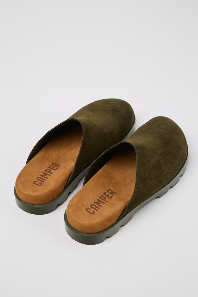 Camper Brutus Sandal - Sandalias verdes de piel nobuk para hombre.