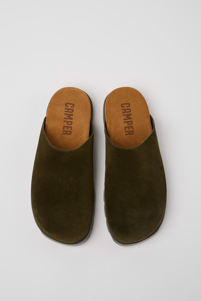 Camper Brutus Sandal - Sandalias verdes de piel nobuk para hombre.