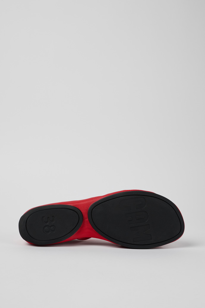 Camper Right - Sandalias de piel roja con tiras cruzadas para mujer