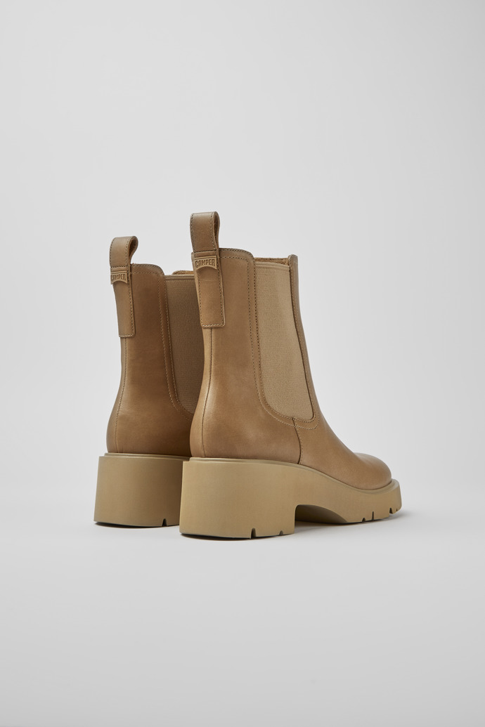 Camper Milah - Botines Chelsea de piel beige para mujer