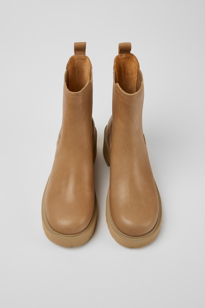 Camper Milah - Botines Chelsea de piel beige para mujer