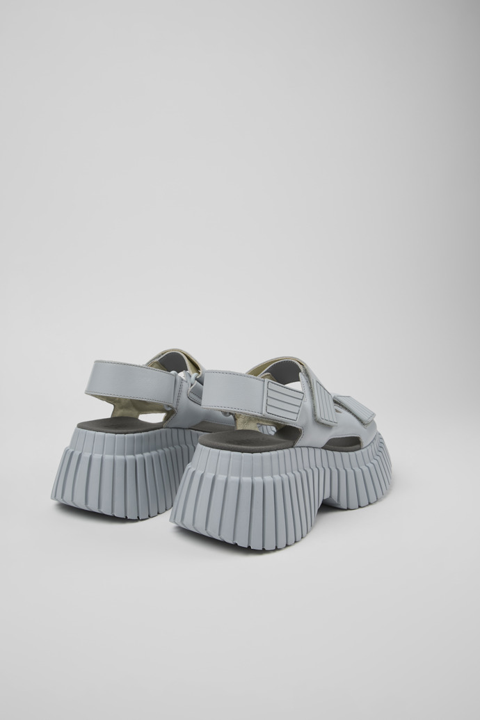 Camper BCN - Gris Sandalias de piel con doble tira para mujer