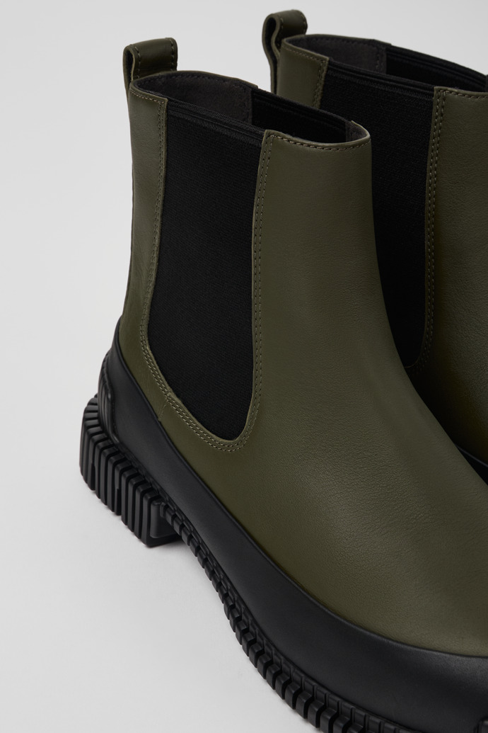 Camper Pix - Botines Chelsea de piel verdes y negros para mujer