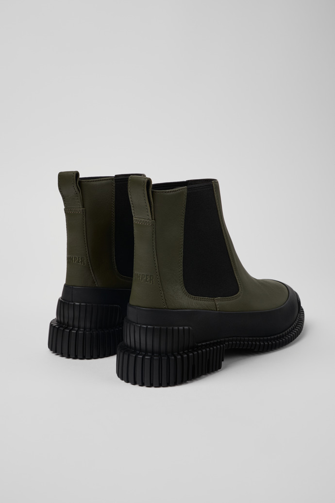 Camper Pix - Botines Chelsea de piel verdes y negros para mujer