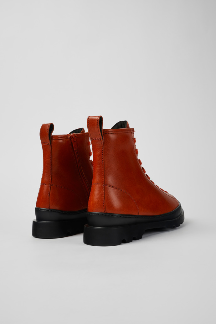 Camper Brutus - Botas rojas de piel con cordones para mujer.