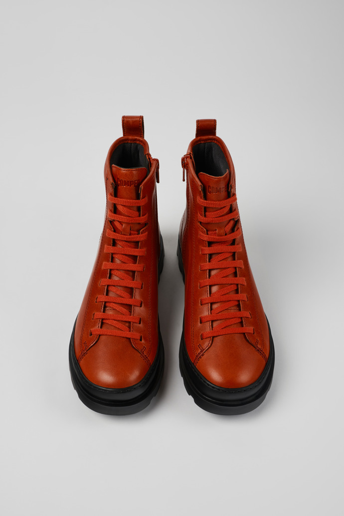Camper Brutus - Botas rojas de piel con cordones para mujer.